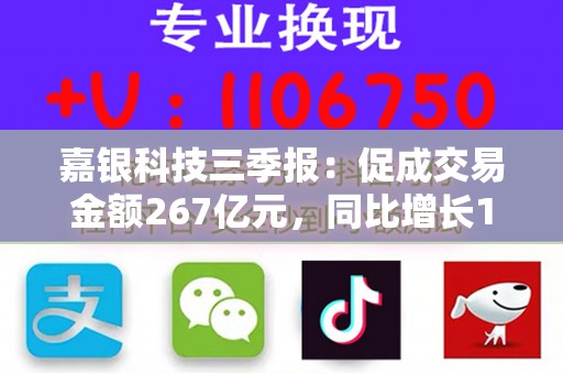 嘉银科技三季报：促成交易金额267亿元，同比增长10.3%