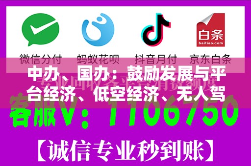 中办、国办：鼓励发展与平台经济、低空经济、无人驾驶等相结合的物流新模式