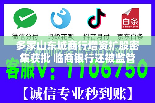 多家山东城商行增资扩股密集获批 临商银行还被监管特别“点名”