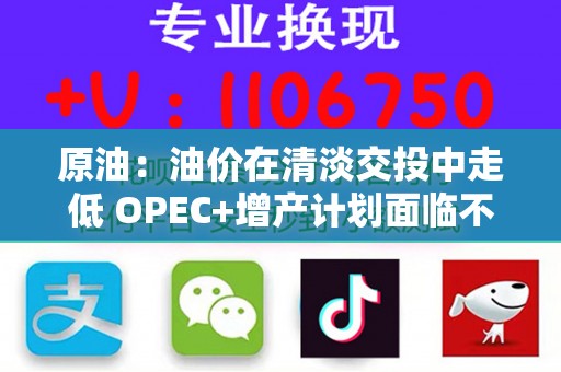 原油：油价在清淡交投中走低 OPEC+增产计划面临不确定性