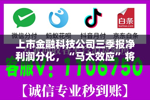 上市金融科技公司三季报净利润分化，“马太效应”将增强