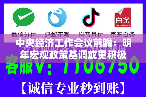 中央经济工作会议前瞻：明年宏观政策基调或更积极