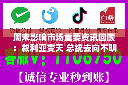 周末影响市场重要资讯回顾：叙利亚变天 总统去向不明 英伟达CEO黄仁勋被曝嫌避税80亿美元