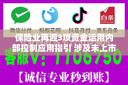 保险业再迎3项资金运用内部控制应用指引 涉及未上市股权投资、不动产投资和金融产品领域