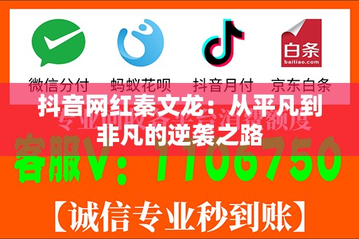 抖音网红秦文龙：从平凡到非凡的逆袭之路