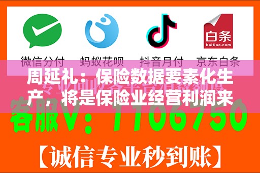 周延礼：保险数据要素化生产，将是保险业经营利润来源的重要渠道