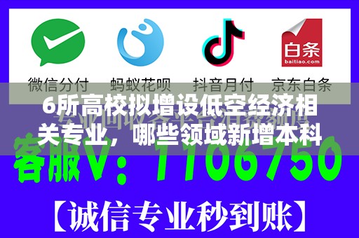 6所高校拟增设低空经济相关专业，哪些领域新增本科专业多？
