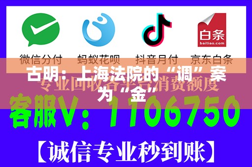 古明：上海法院的“调”案为“金”