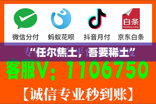 “任尔焦土，吾要稀土”