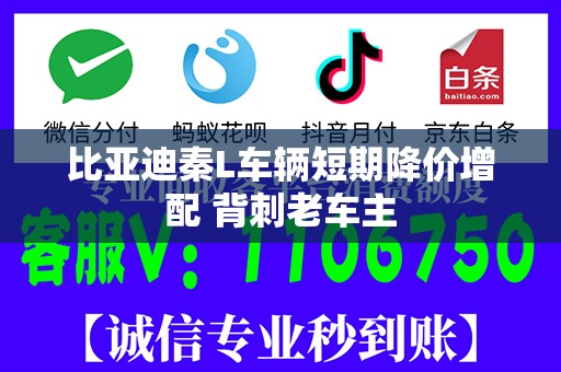 比亚迪秦L车辆短期降价增配 背刺老车主