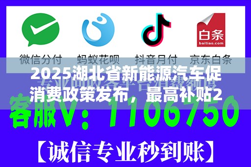 2025湖北省新能源汽车促消费政策发布，最高补贴2万元，武汉、宜昌、仙桃政策出台