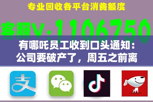 有哪吒员工收到口头通知：公司要破产了，周五之前离职吧