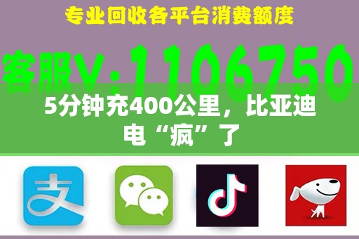 5分钟充400公里，比亚迪电“疯”了