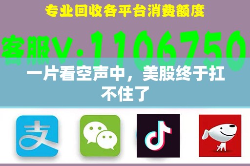 一片看空声中，美股终于扛不住了