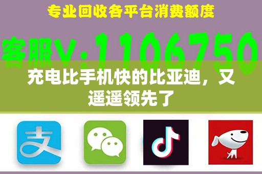 充电比手机快的比亚迪，又遥遥领先了