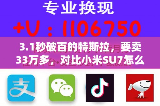 3.1秒破百的特斯拉，要卖33万多，对比小米SU7怎么样？