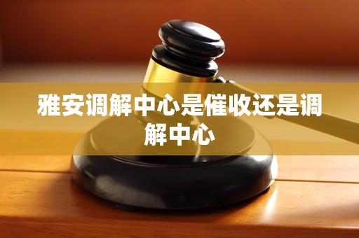 雅安调解中心是催收还是调解中心