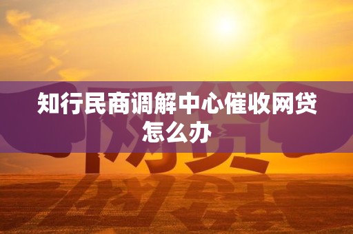 知行民商调解中心催收网贷怎么办