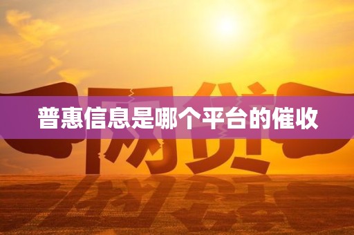 普惠信息是哪个平台的催收
