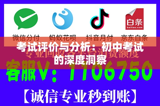 考试评价与分析：初中考试的深度洞察