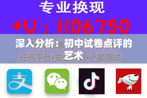深入分析：初中试卷点评的艺术