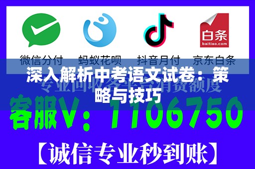 深入解析中考语文试卷：策略与技巧