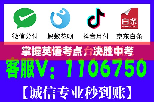 掌握英语考点，决胜中考