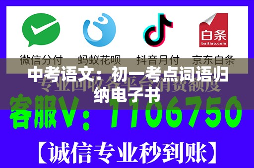 中考语文：初一考点词语归纳电子书