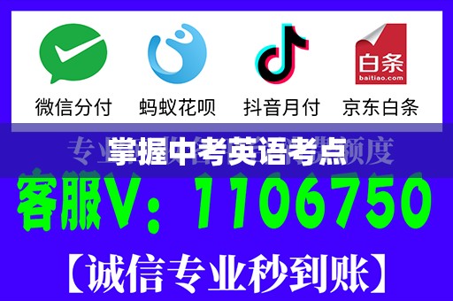掌握中考英语考点