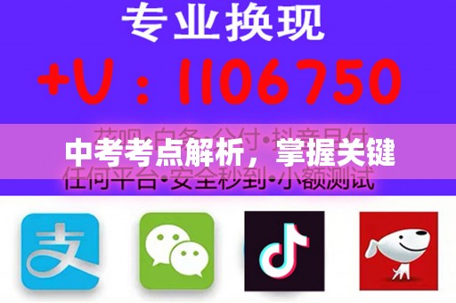 中考考点解析，掌握关键