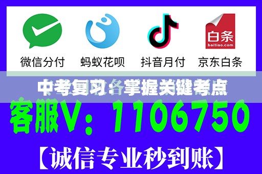 中考复习：掌握关键考点