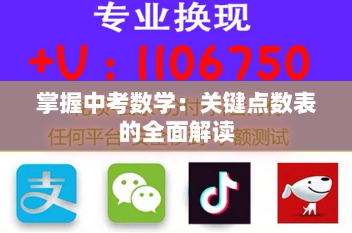 掌握中考数学：关键点数表的全面解读