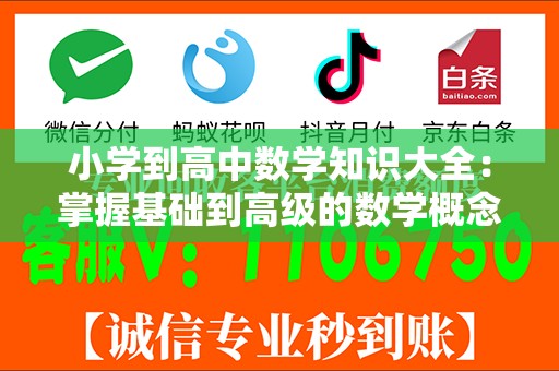 小学到高中数学知识大全：掌握基础到高级的数学概念