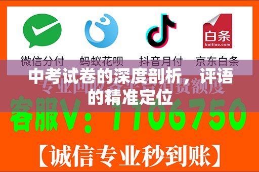 中考试卷的深度剖析，评语的精准定位