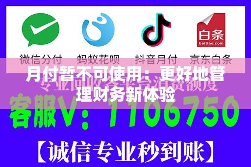 月付暂不可使用：更好地管理财务新体验