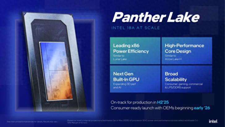 英特尔称 Panther Lake 将延续Lunar Lake续航并带来大幅性能提升