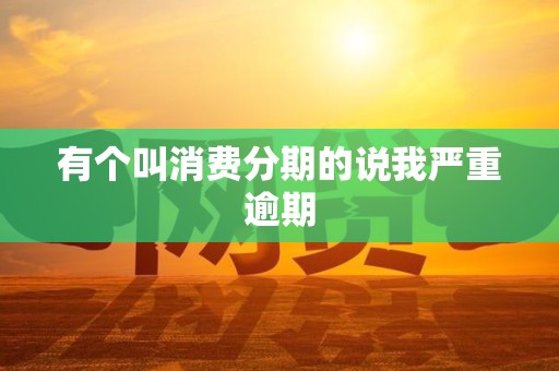 有个叫消费分期的说我严重逾期