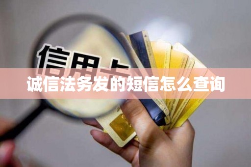 诚信法务发的短信怎么查询