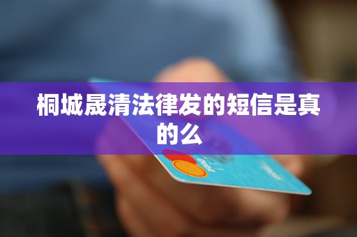 桐城晟清法律发的短信是真的么