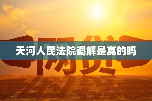 天河人民法院调解是真的吗
