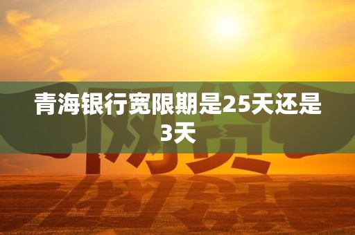 青海银行宽限期是25天还是3天