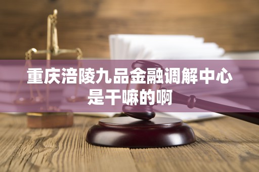 重庆涪陵九品金融调解中心是干嘛的啊