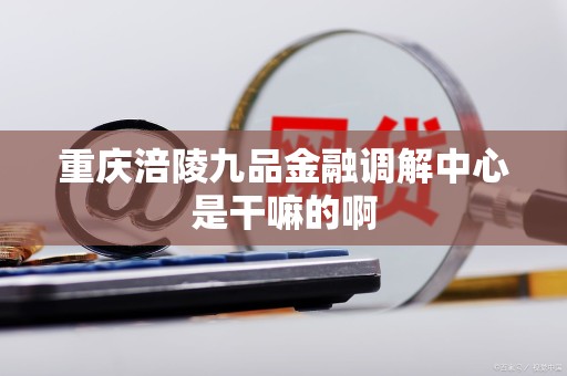 重庆涪陵九品金融调解中心是干嘛的啊