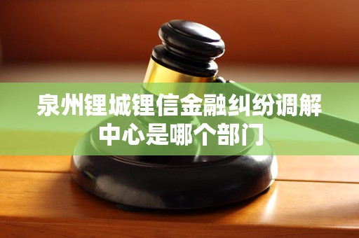 泉州锂城锂信金融纠纷调解中心是哪个部门