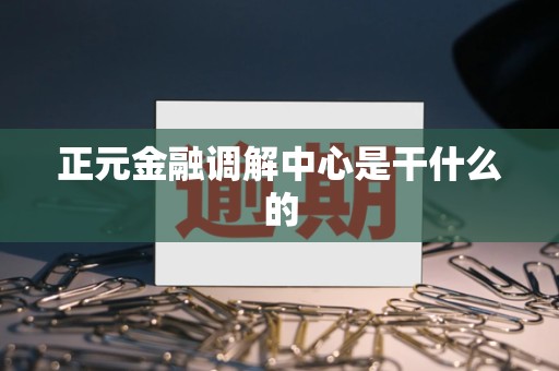 正元金融调解中心是干什么的