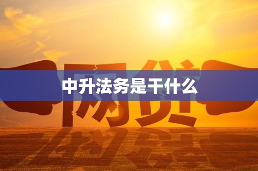 中升法务是干什么