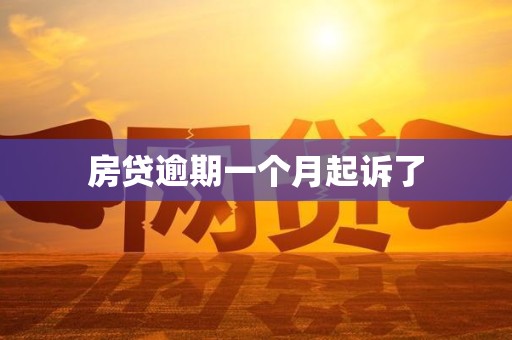 房贷逾期一个月起诉了