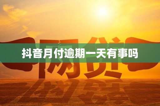 抖音月付逾期一天有事吗