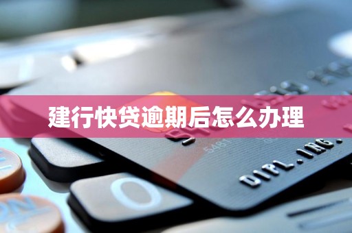 建行快贷逾期后怎么办理