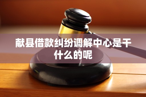 献县借款纠纷调解中心是干什么的呢
